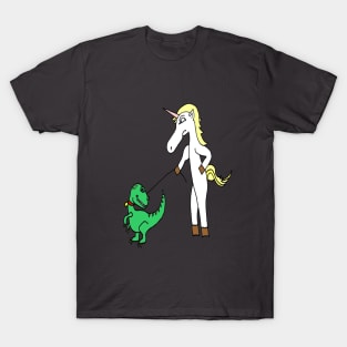 Unicorn Walks Baby T-Rex Dinosaur T-Shirt